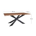 LIZARD-WT Dining Table 160x90x78 Acacia Natural Finish (Black Paint)