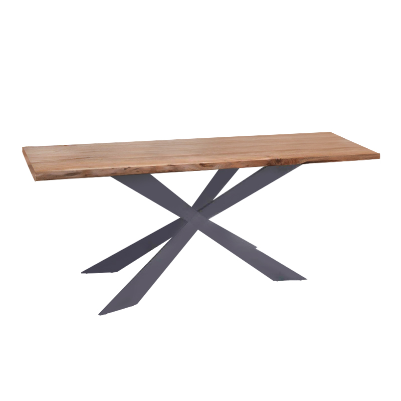 LIZARD-WT Dining Table 180x90x78 Acacia Natural Finish (Black Paint)