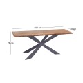 LIZARD-WT Dining Table 200x80x78cm Acacia Natural Finish (Black Paint)