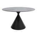 Τραπέζι Logan Megapap sintered stone - μέταλλο χρώμα γκρι εφέ μαρμάρου - μαύρο Ø120x72εκ.