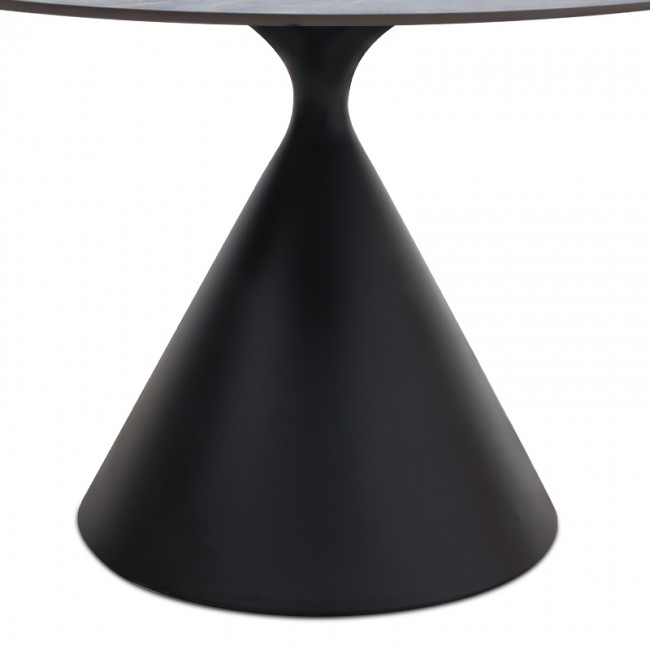 Τραπέζι Logan Megapap sintered stone - μέταλλο χρώμα γκρι εφέ μαρμάρου - μαύρο Ø120x72εκ.