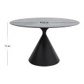 Τραπέζι Logan Megapap sintered stone - μέταλλο χρώμα γκρι εφέ μαρμάρου - μαύρο Ø120x72εκ.