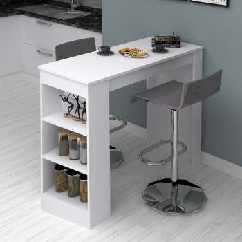 Deep Megapap melamine bar table color white 120x50x100cm.