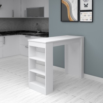 Deep Megapap melamine bar table color white 120x50x100cm.