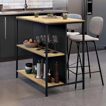 Τραπέζι μπαρ Detroit Megapap χρώμα sapphire oak - silky black 100x60x95εκ. Τραπέζι μπαρ Detroit Megapap χρώμα sapphire oak - silky black 100x60x95εκ.