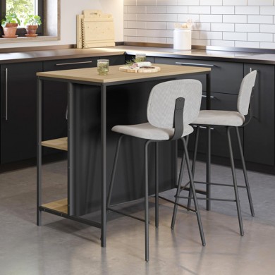 Detroit Megapap melamine bar table in sapphire oak - silky black 100x60x95cm.