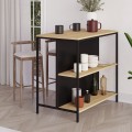 Τραπέζι μπαρ Detroit Megapap χρώμα sapphire oak - silky black 100x60x95εκ.