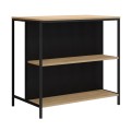 Τραπέζι μπαρ Detroit Megapap χρώμα sapphire oak - silky black 100x60x95εκ.