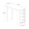 Monaco Megapap melamine bar table color white - sapphire oak 120x51.6x101.8cm.