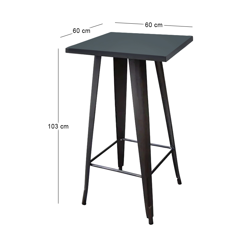 RELIX Bar Table 60x60 Metal Black