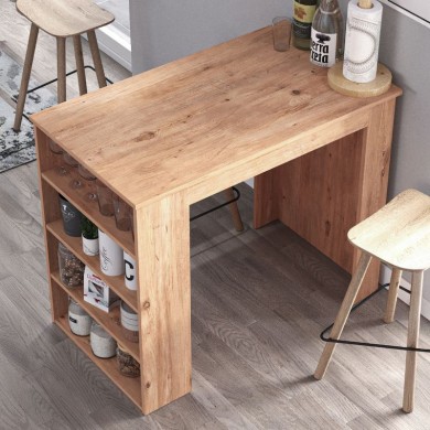 Toska Megapap melamine bar table in pine oak color 112.2x64x91.8cm.