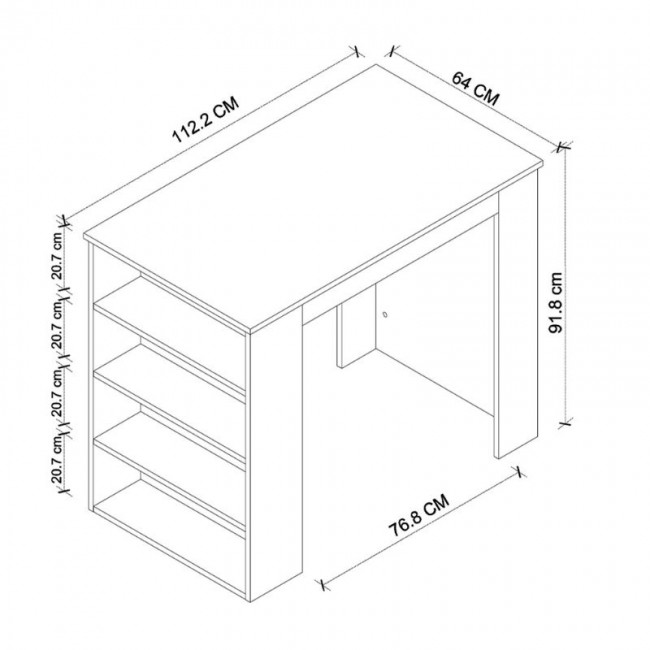 Τραπέζι μπαρ Toska Megapap χρώμα pine oak 112,2x64x91,8εκ.