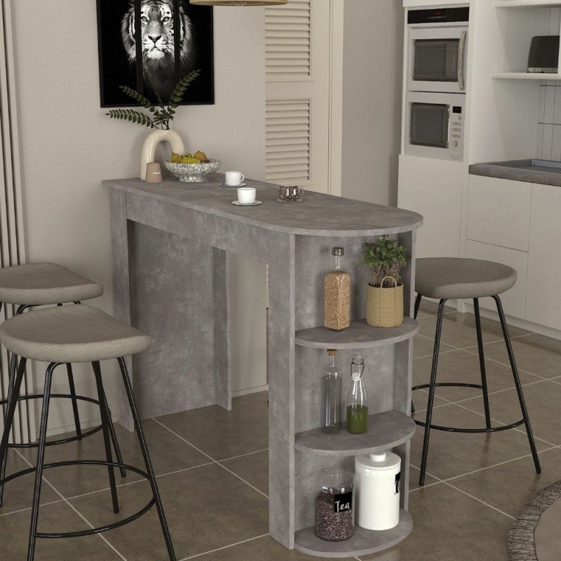 Τραπέζι μπαρ Vigne Megapap χρώμα γκρι σκυροδέματος 150x51,6x101,8εκ.