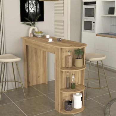 Vigne Megapap melamine bar table in sepet oak color 150x51.6x101.8cm.