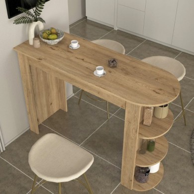 Vigne Megapap melamine bar table in sepet oak color 150x51.6x101.8cm.