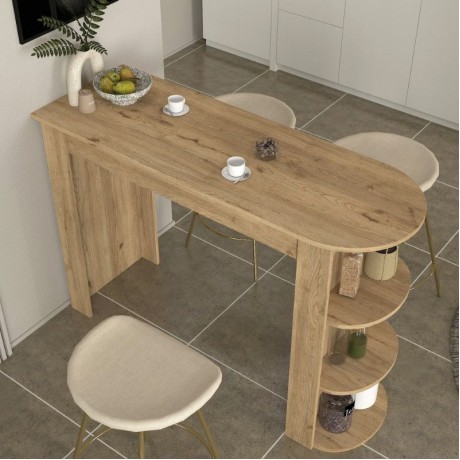 Τραπέζι μπαρ Vigne Megapap χρώμα sepet oak 150x51,6x101,8εκ.