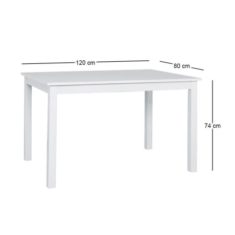NATURALE Table 80x120cm Mdf White