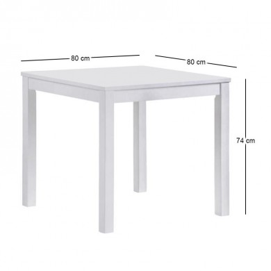 Τραπέζι Naturale με σκελετό από Mdf σε χρώμα λευκό 80x80εκ