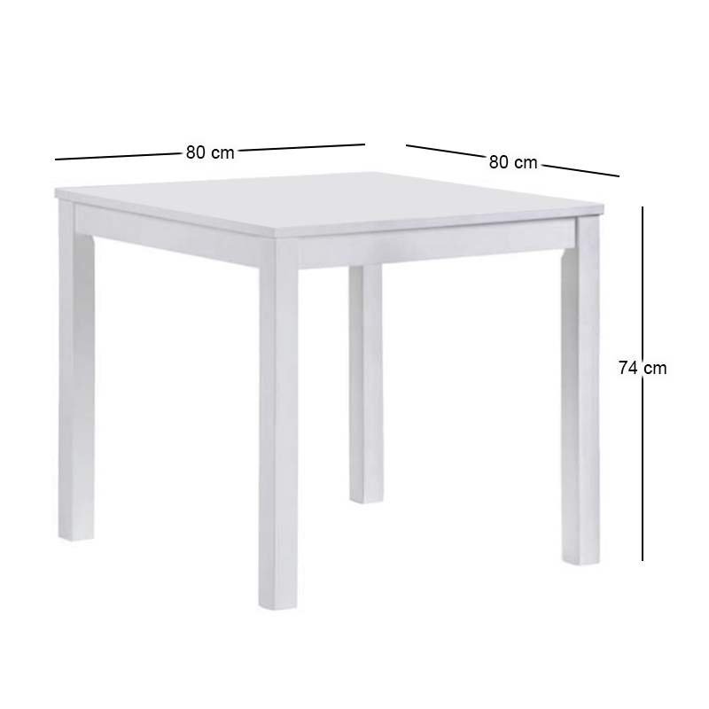 NATURALE Table 80x80cm Mdf White