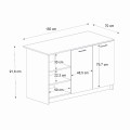 Τραπέζι - Πάγκος κουζίνας Peres Megapap χρώμα λευκό - sepet oak 150x70x91,8εκ.