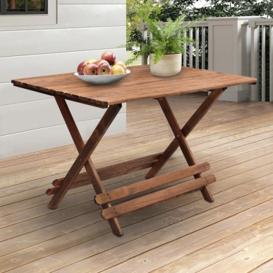 Queen Megapap foldable table by beech wood in walnut color 120x80x75cm.