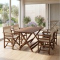 Queen Megapap foldable table by beech wood in walnut color 120x80x75cm.