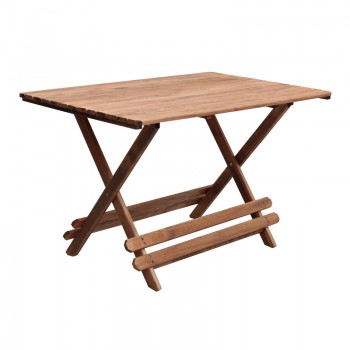 Queen Megapap foldable table by beech wood in walnut color 140x80x75cm.