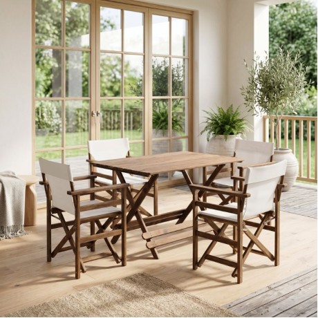 Queen Megapap foldable table by beech wood in walnut color 140x80x75cm.