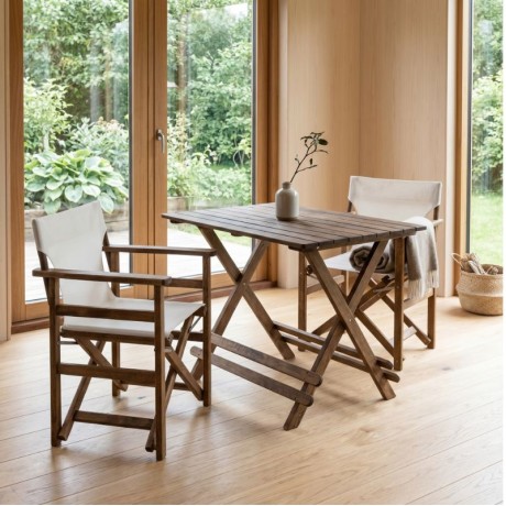 Queen Megapap foldable table by beech wood in walnut color 70x60x75cm.