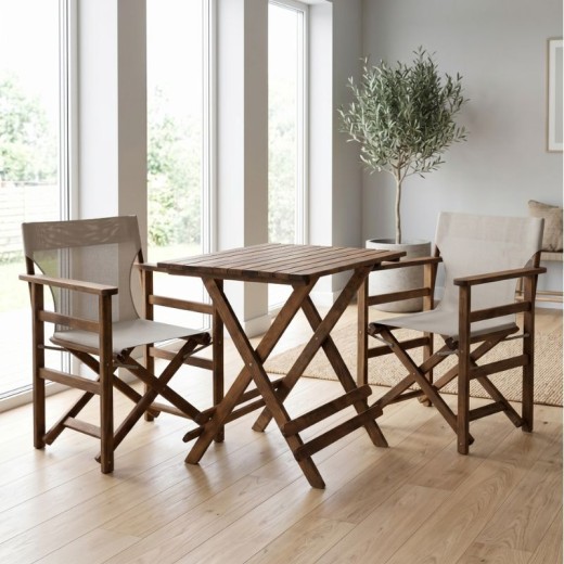 Queen Megapap foldable table by beech wood in walnut color 80x60x75cm.