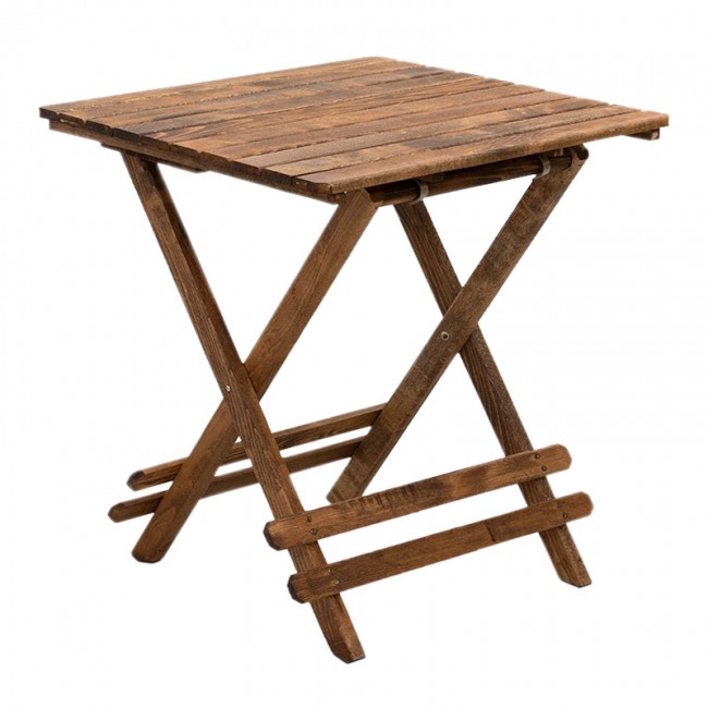 Queen Megapap foldable table by beech wood in walnut color 80x80x75cm.