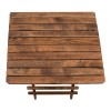 Queen Megapap foldable table by beech wood in walnut color 80x80x75cm.