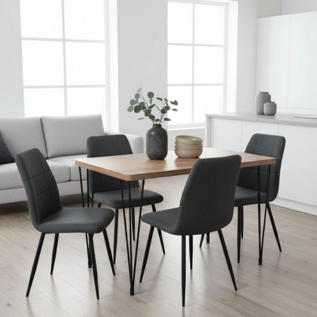 Τραπέζι Roger Megapap Mdf - μεταλλικό χρώμα ακακίας 120x70x75εκ.