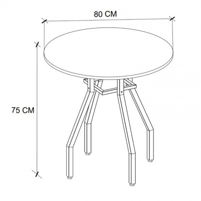 Τραπέζι Roma Megapap χρώμα pine oak Ø80x75εκ.