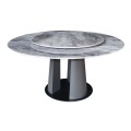 LAZY SUSAN Τραπέζι Ροτόντα με Περιστρεφόμενη επιφάνεια, Βάση Μέταλλο-Επιφάνεια Μάρμαρο Φ150-95x76cm