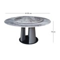 LAZY SUSAN Τραπέζι Ροτόντα με Περιστρεφόμενη επιφάνεια, Βάση Μέταλλο-Επιφάνεια Μάρμαρο Φ150-95x76cm