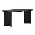 Sablin Megapap melamine dining table in black wood color 180x89.5x75cm.