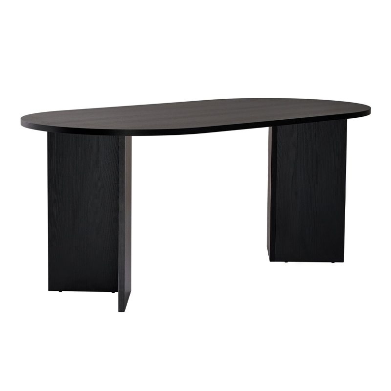 Sablin Megapap melamine dining table in black wood color 180x89.5x75cm.