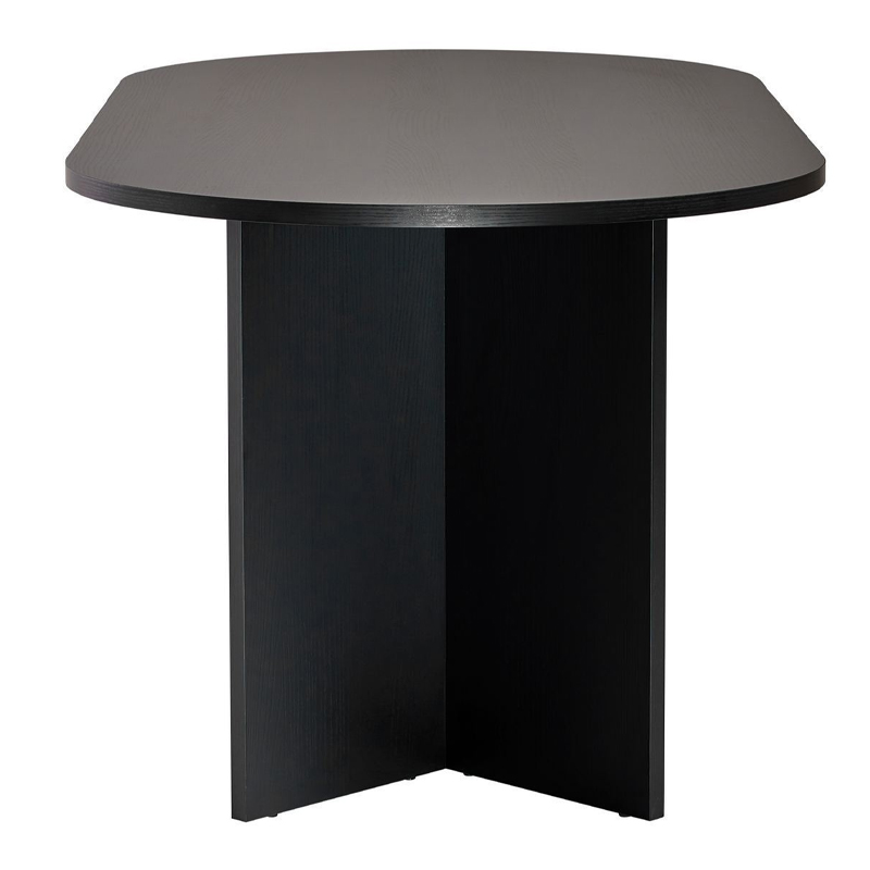 Sablin Megapap melamine dining table in black wood color 180x89.5x75cm.