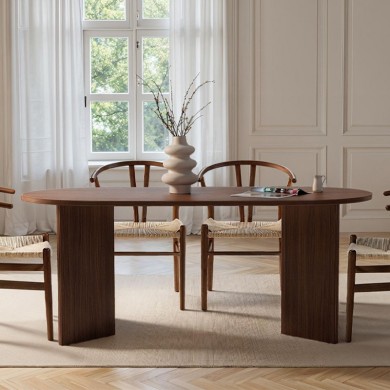 Sablin Megapap melamine dining table in walnut color 180x89.5x75cm.