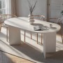Sablin Megapap melamine dining table in white color 180x89.5x75cm.