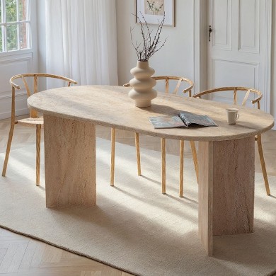 Sablin Megapap melamine dining table in travertine color 180x89.5x75cm.