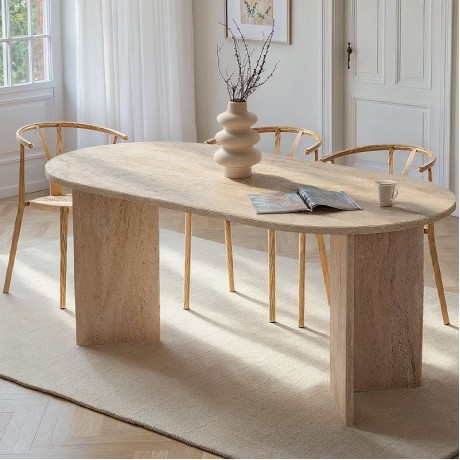 Sablin Megapap melamine dining table in travertine color 180x89.5x75cm.
