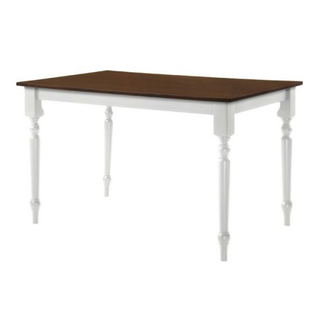 Τραπέζι Saloon ξύλινο χρώμα καρυδί - λευκό 150x90x74εκ.