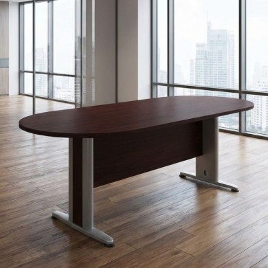 Conference oval table in wenge / grey color 240x120x75cm.