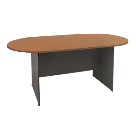 Conference oval table in cherry / dark grey color 180x90x75cm.