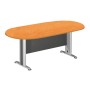 Conference oval table in cherry / dark grey color 180x90x75cm.