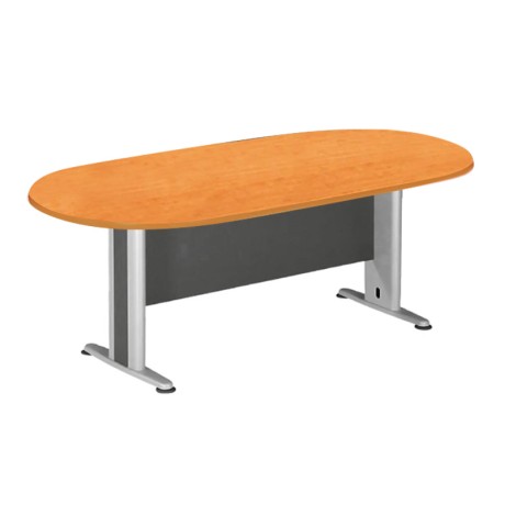 Conference oval table in cherry / dark grey color 240x120x75cm.