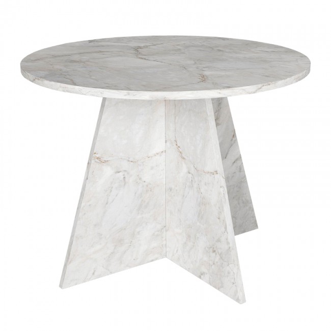 Τραπέζι Tailor Megapap χρώμα λευκό εφέ μαρμάρου Ø100x75,7εκ.