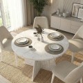 Tailor Megapap melamine dining table in white marble color Ø120x75,7cm.